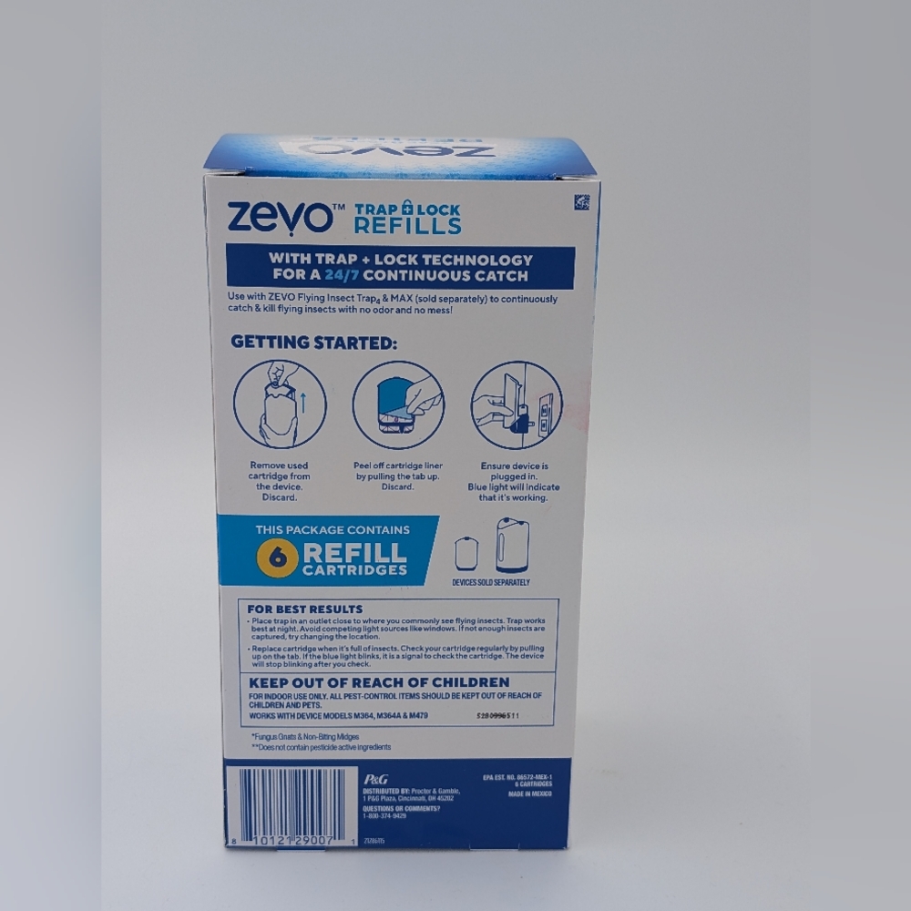 Zevo Flying Insect Trap Full Size Refill - 6 Refill Cartridges - Picture 2 of 3
